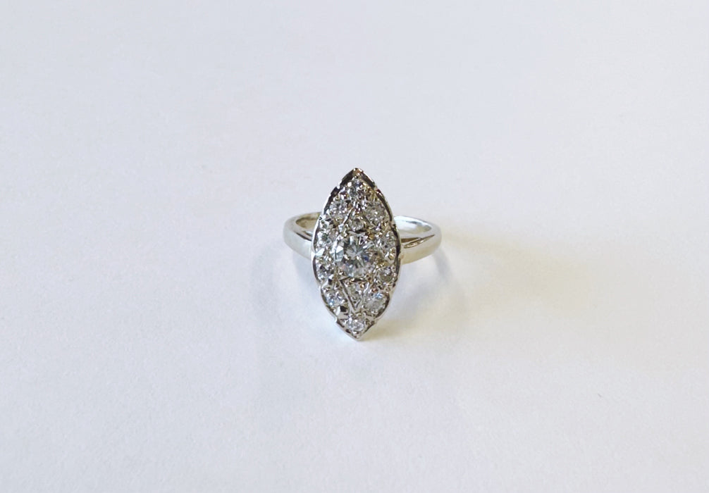 Navette Cluster Diamond Ring