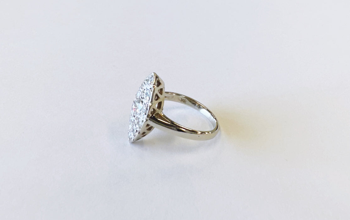 Navette Cluster Diamond Ring