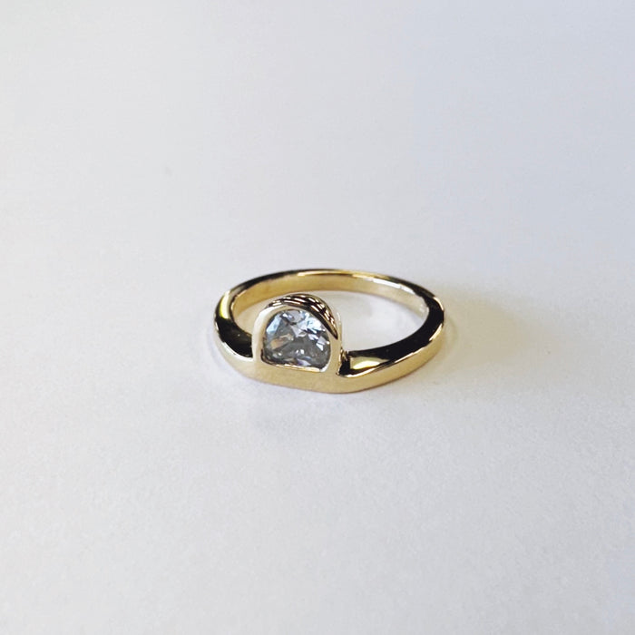 Custom Half Moon Diamond Ring