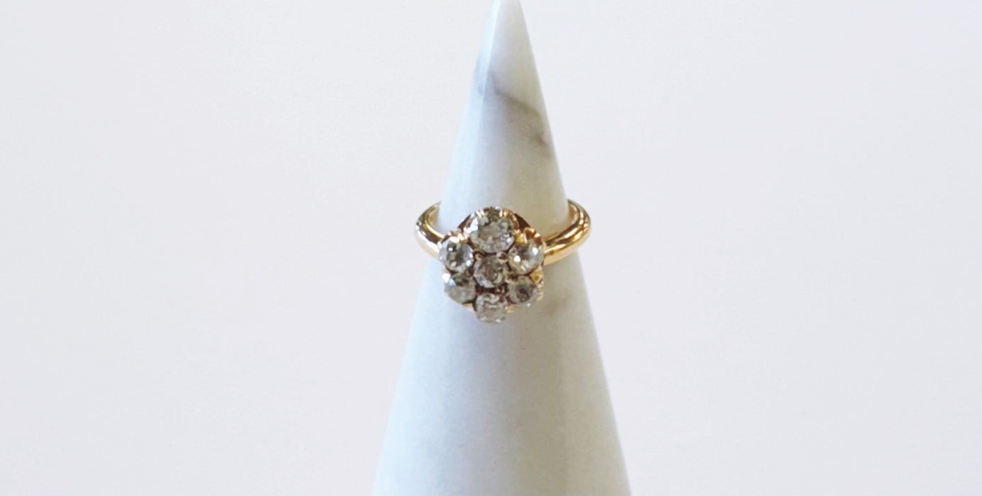 Victorian Mine Cut Cluster Ring