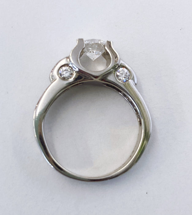 .59 carat Round Brilliant Platinum Baguette Ring