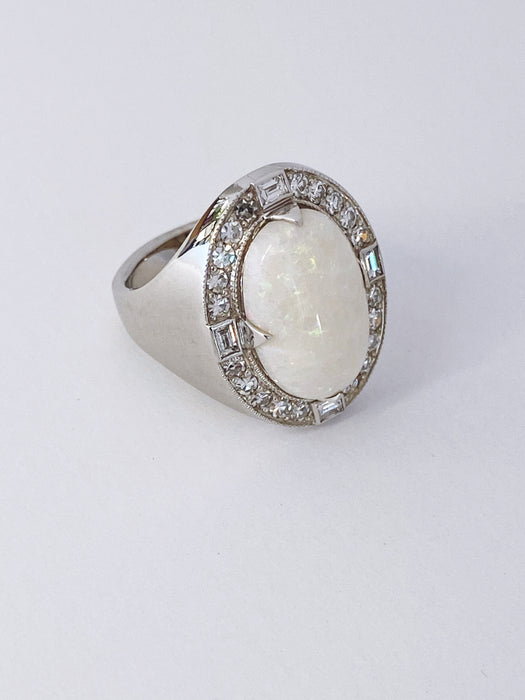 Custom Opal and Diamond Ring