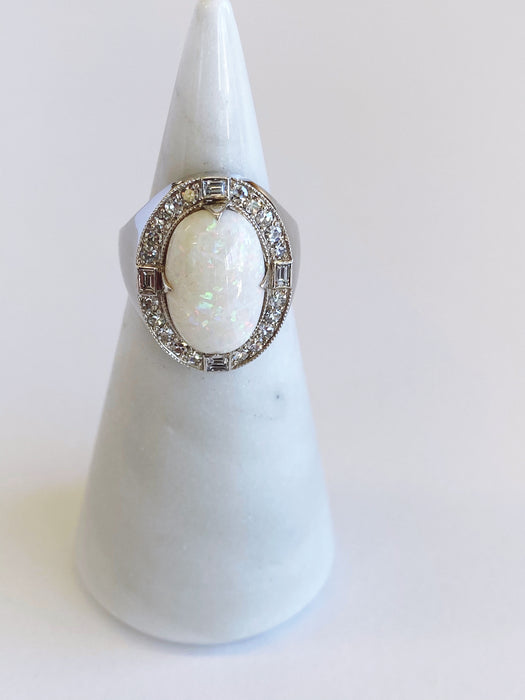 Custom Opal and Diamond Ring