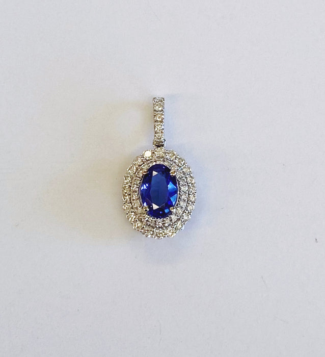 Tanaznite Halo Pendant