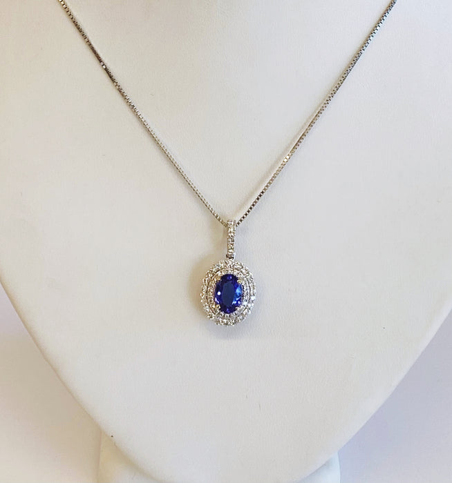 Tanaznite Halo Pendant