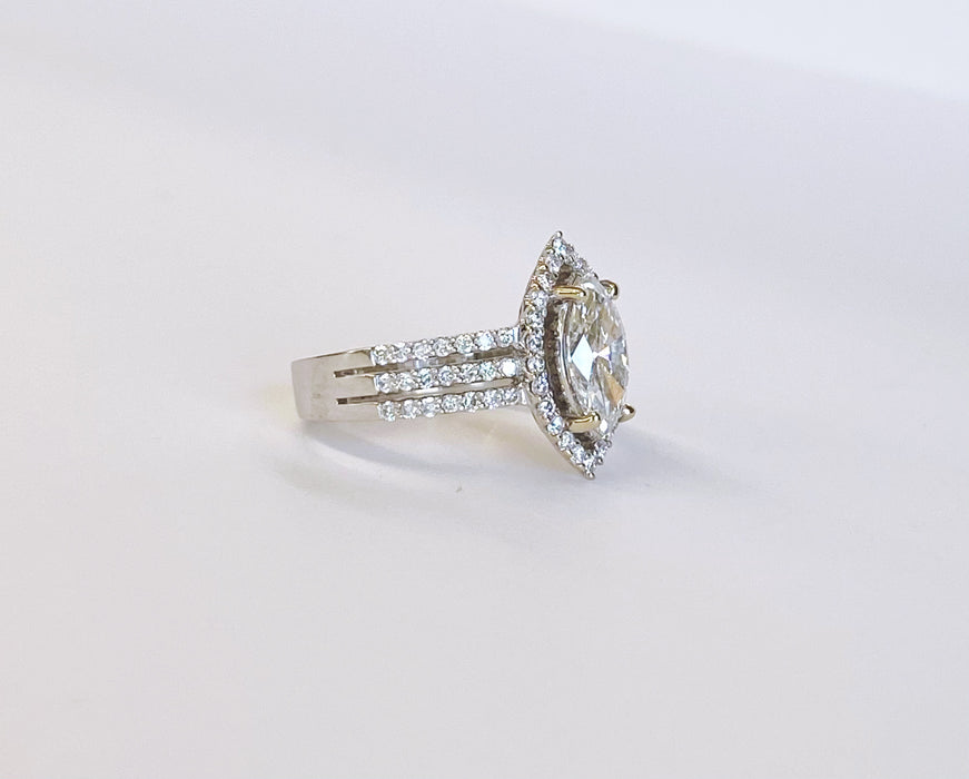 Marquise Halo Ring