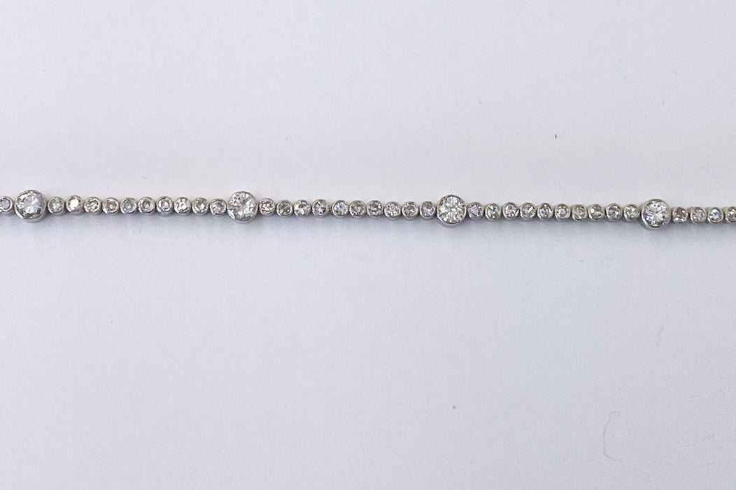 3 carat Bezel Set Platinum Diamond Bracelet