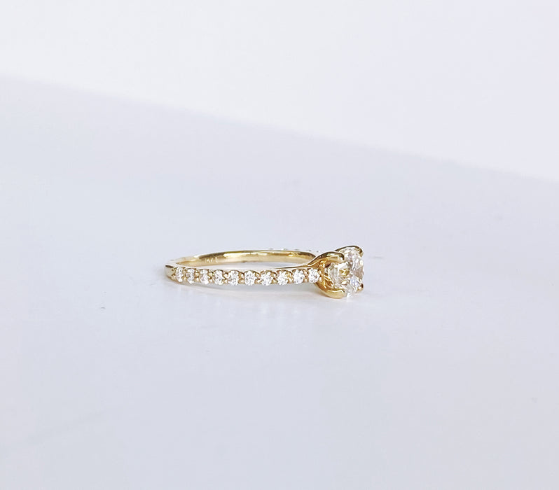 Yellow Gold Cathedral Style Engagement Ring