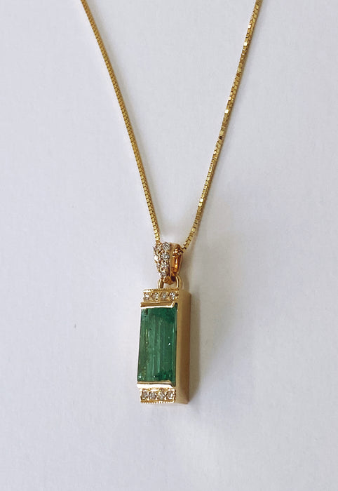 Custom Emerald and Diamond Pendant