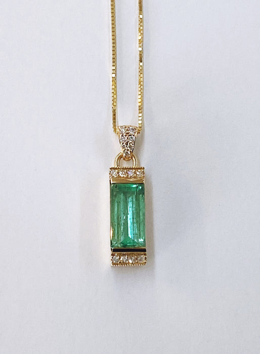 Custom Emerald and Diamond Pendant