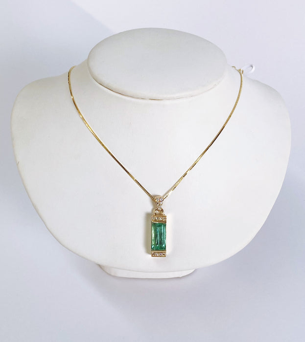 Custom Emerald and Diamond Pendant