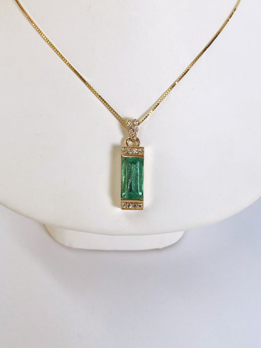 Custom Emerald and Diamond Pendant