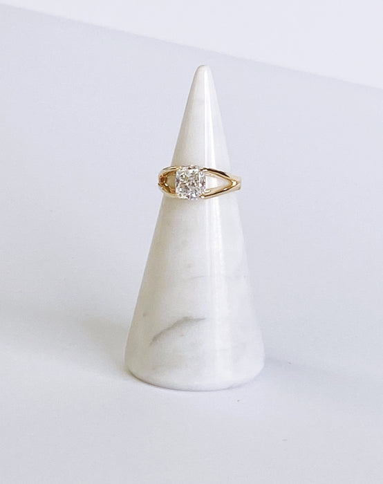 Custom Cushion Diamond Split Shank Ring