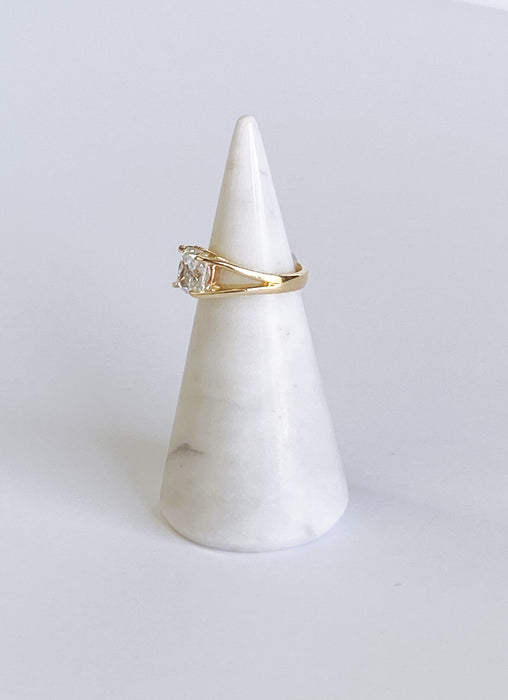 Custom Cushion Diamond Split Shank Ring