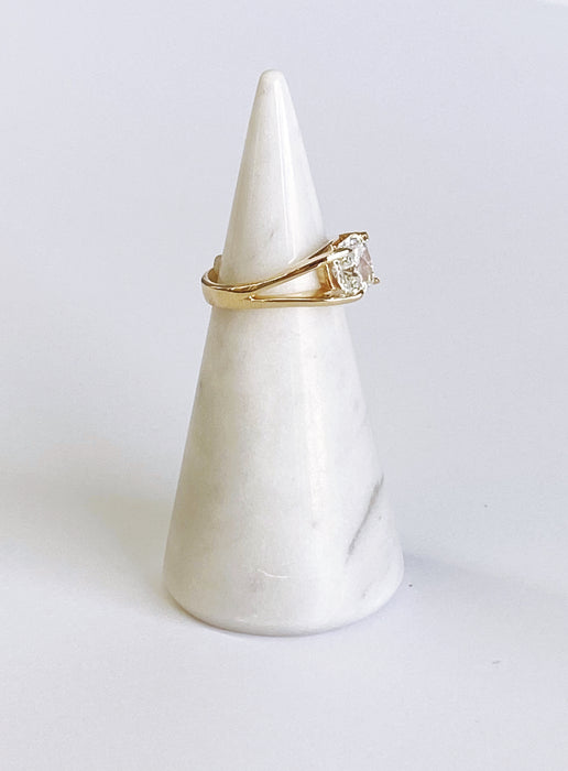 Custom Cushion Diamond Split Shank Ring
