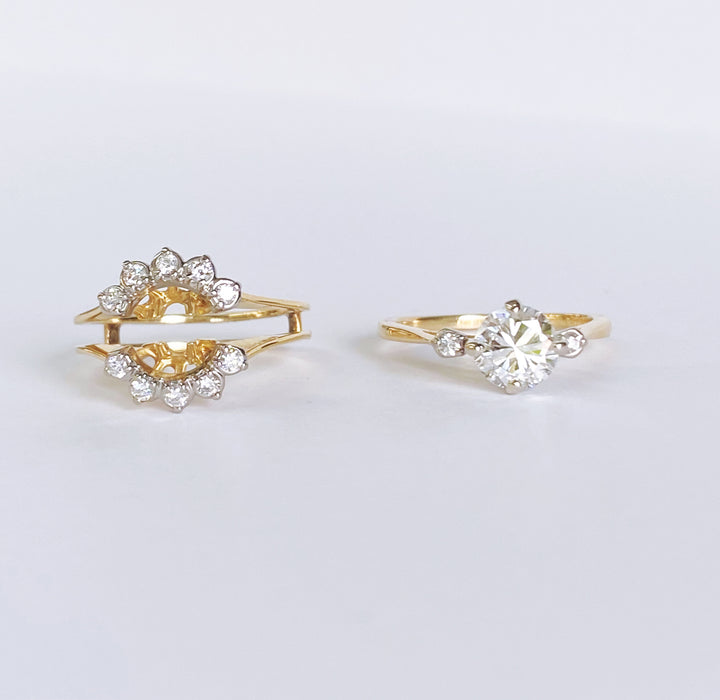 1.06 carat Two Piece Halo Enhancer Set