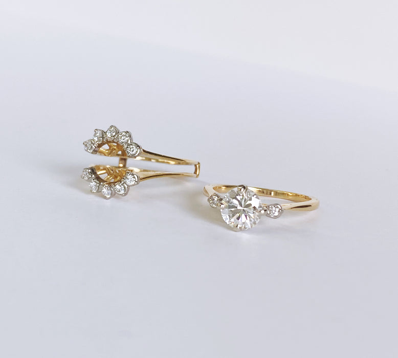 1.06 carat Two Piece Halo Enhancer Set