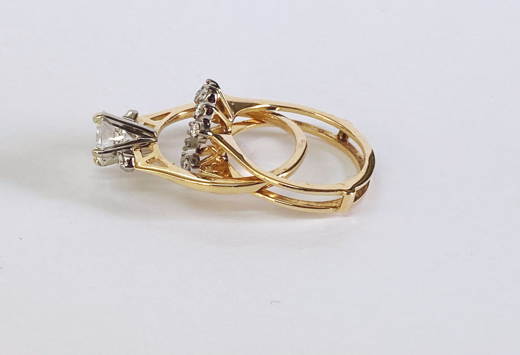 1.06 carat Two Piece Halo Enhancer Set