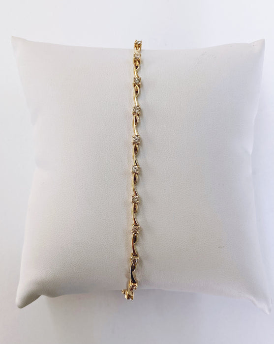 1.00 carat Yellow Gold Diamond Bracelet