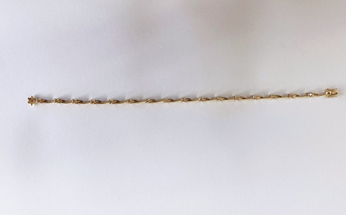 1.00 carat Yellow Gold Diamond Bracelet