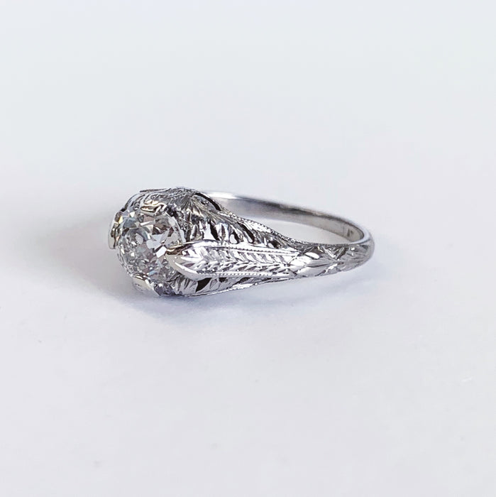 Platinum Filigree Diamond Ring