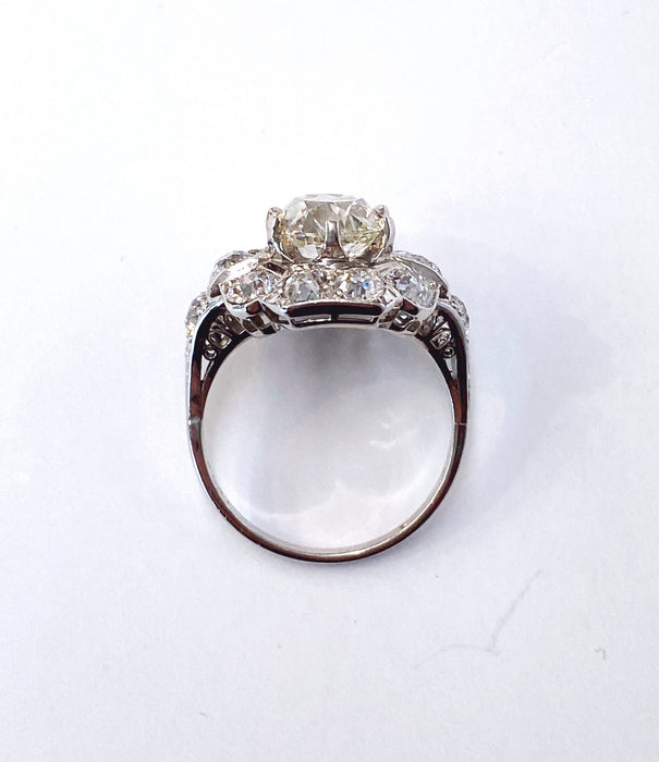 2.13 carat Center Edwardian Diamond Ring in Platinum