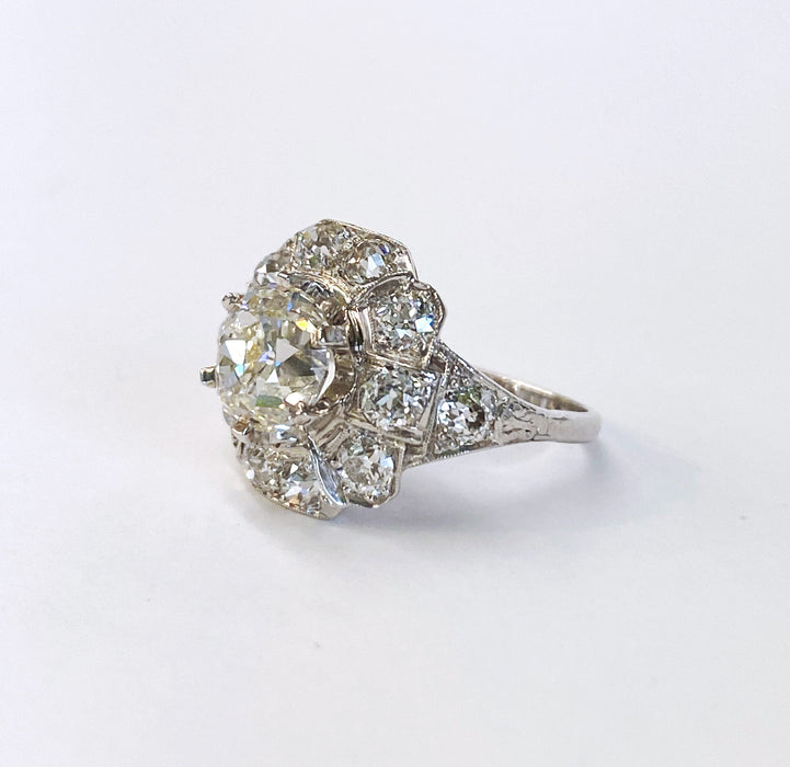 2.13 carat Center Edwardian Diamond Ring in Platinum