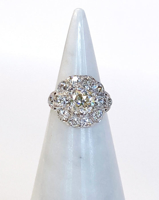 2.13 carat Center Edwardian Diamond Ring in Platinum