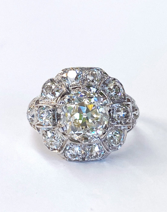 2.13 carat Center Edwardian Diamond Ring in Platinum