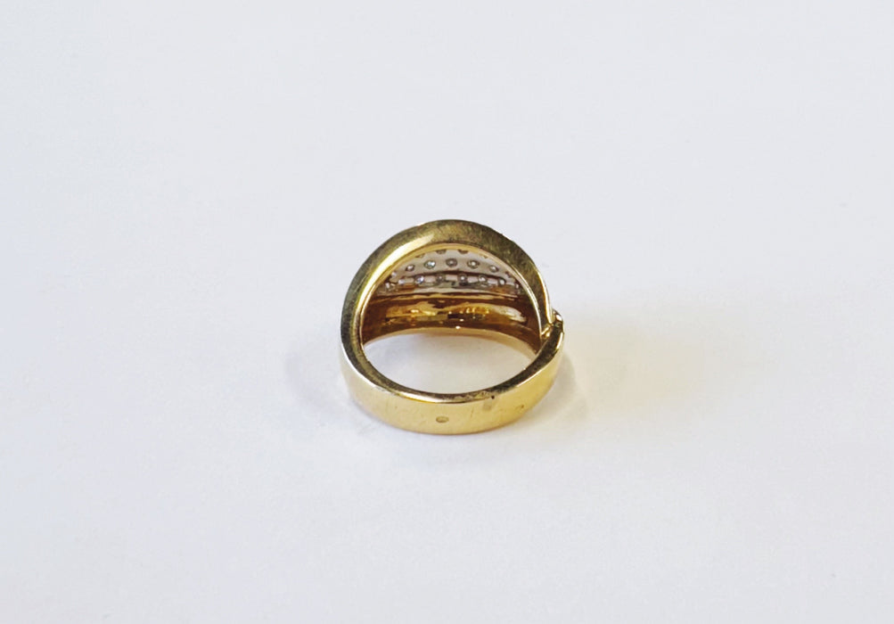 Chunky Retro Style Pavé Ring
