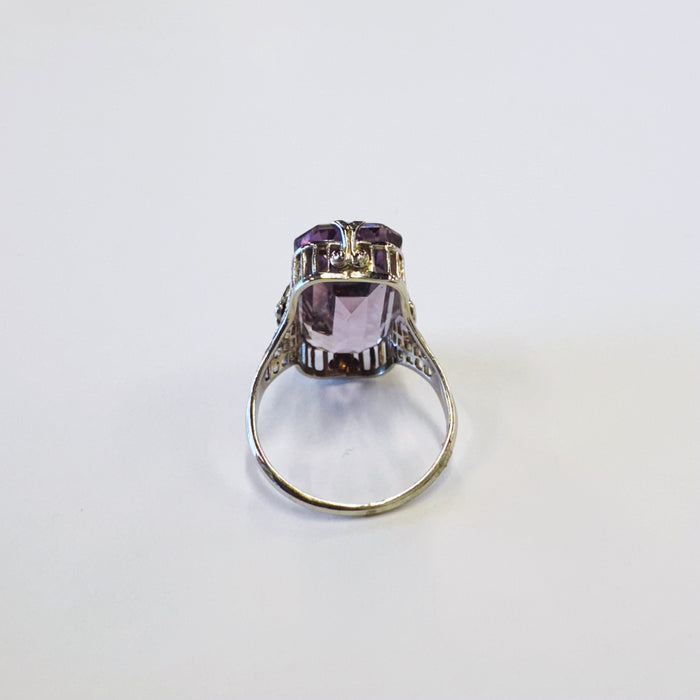Vintage Purple Stone Filigree Ring