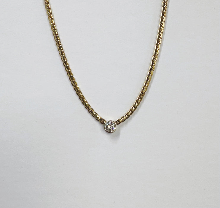 Bezel Set Diamond Necklace