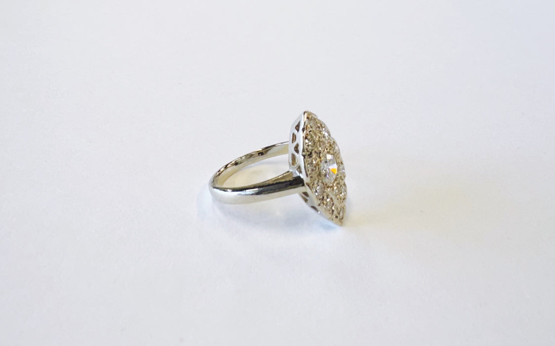 Navette Cluster Diamond Ring