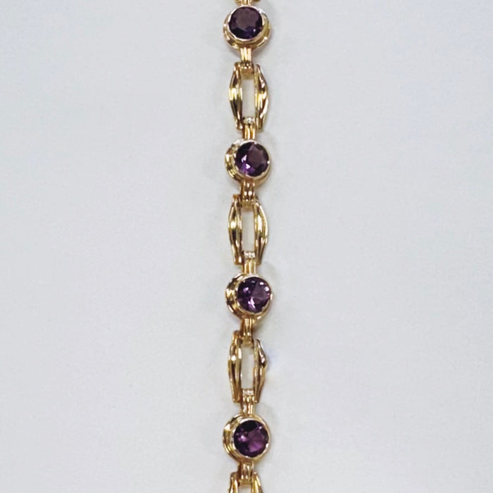 Vintage Amethyst Link Bracelet