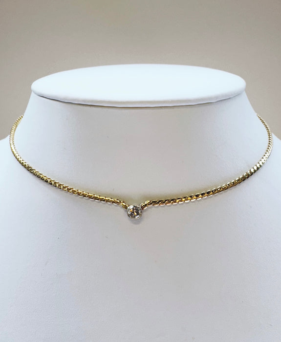 Bezel Set Diamond Necklace