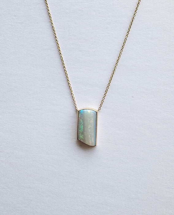 Custom Bezel-Set Opal Necklace