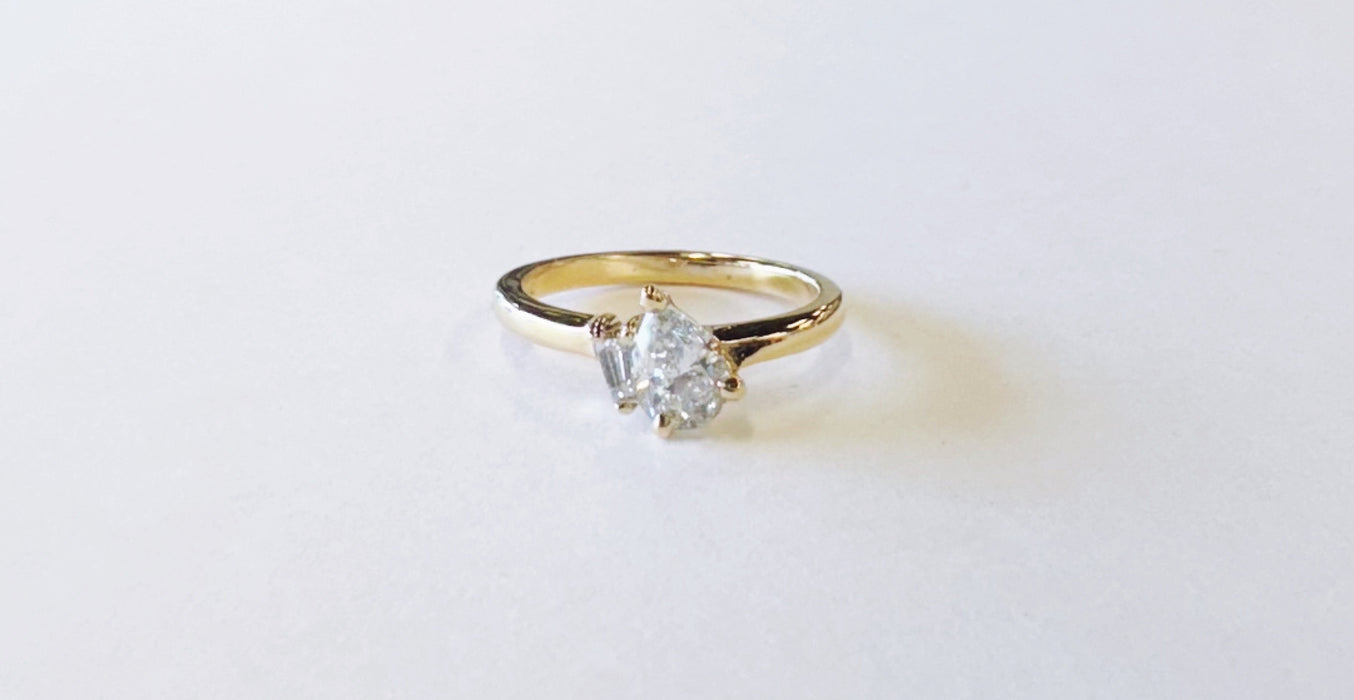 Pear and Baguette Diamond Ring