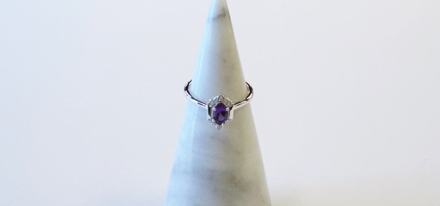 Vintage-Inspired Amethyst and Diamond Ring