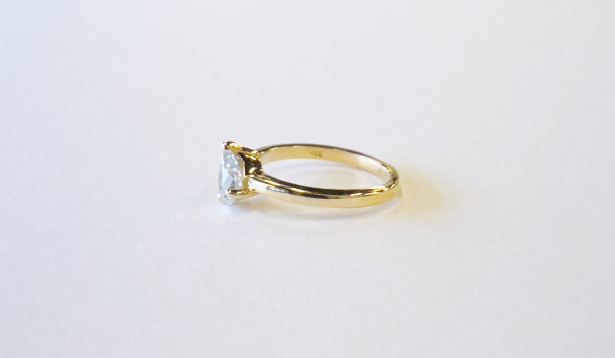 Pear and Baguette Diamond Ring