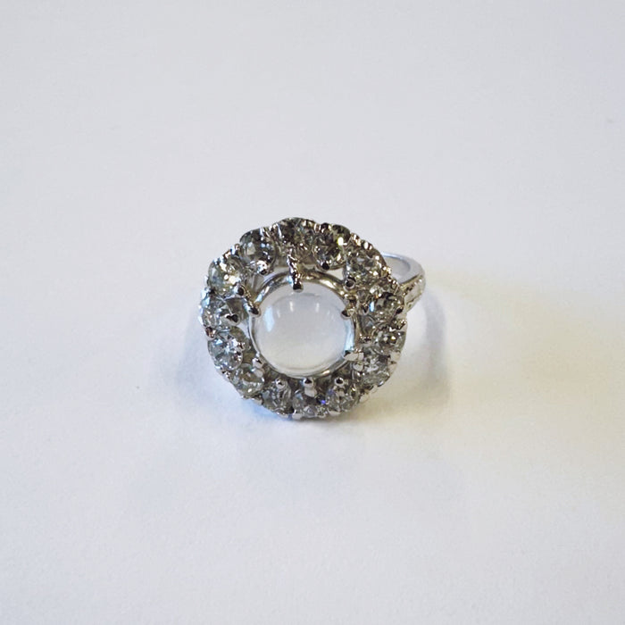 Moonstone Diamond Ring