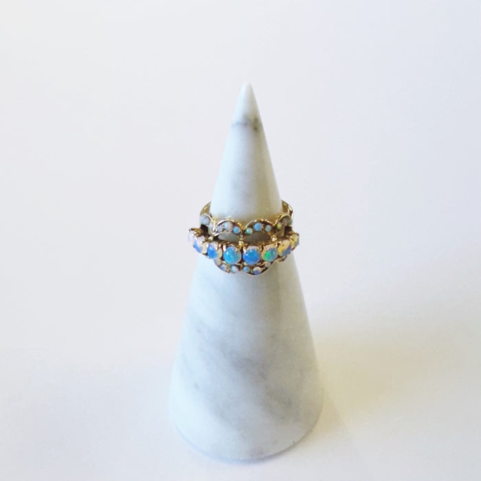 Vintage 3 Row Opal Ring
