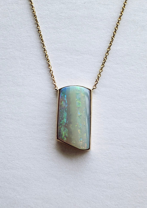 Custom Bezel-Set Opal Necklace