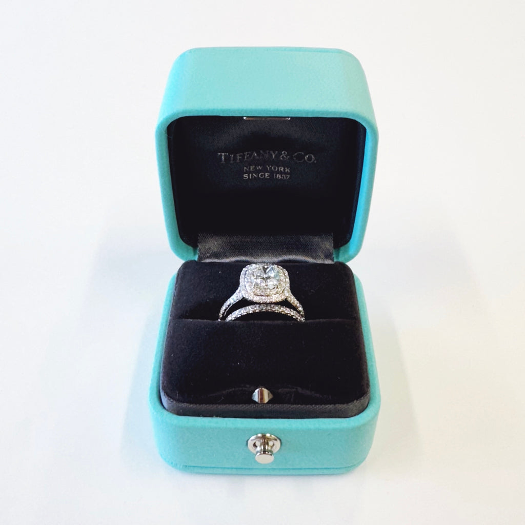 Tiffany Soleste Engagement Ring and Band– Gloria's Jewelers
