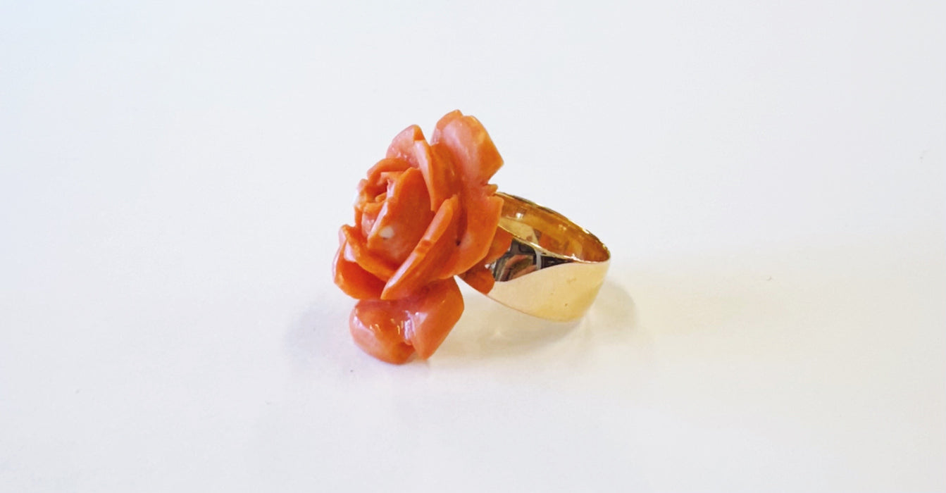 1940s Coral Rose Ring