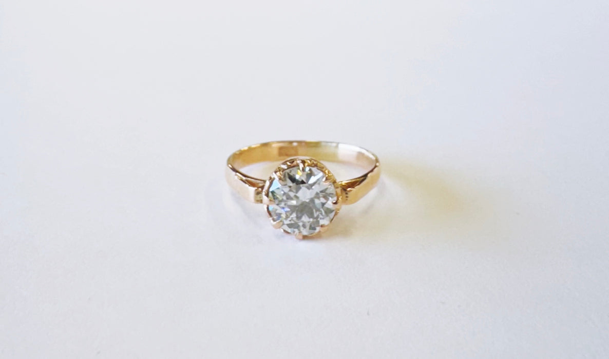 Antique Rose Gold Solitaire Ring