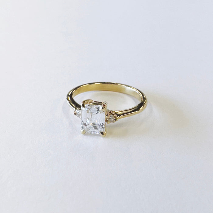 1.05 carat Emerald Cut Diamond Engagement Ring