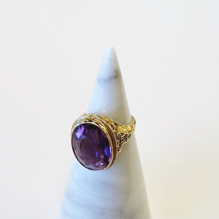 Vintage Bezel Set Amethyst Ring