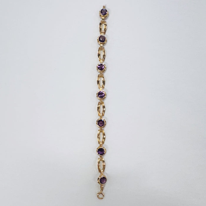 Vintage Amethyst Link Bracelet