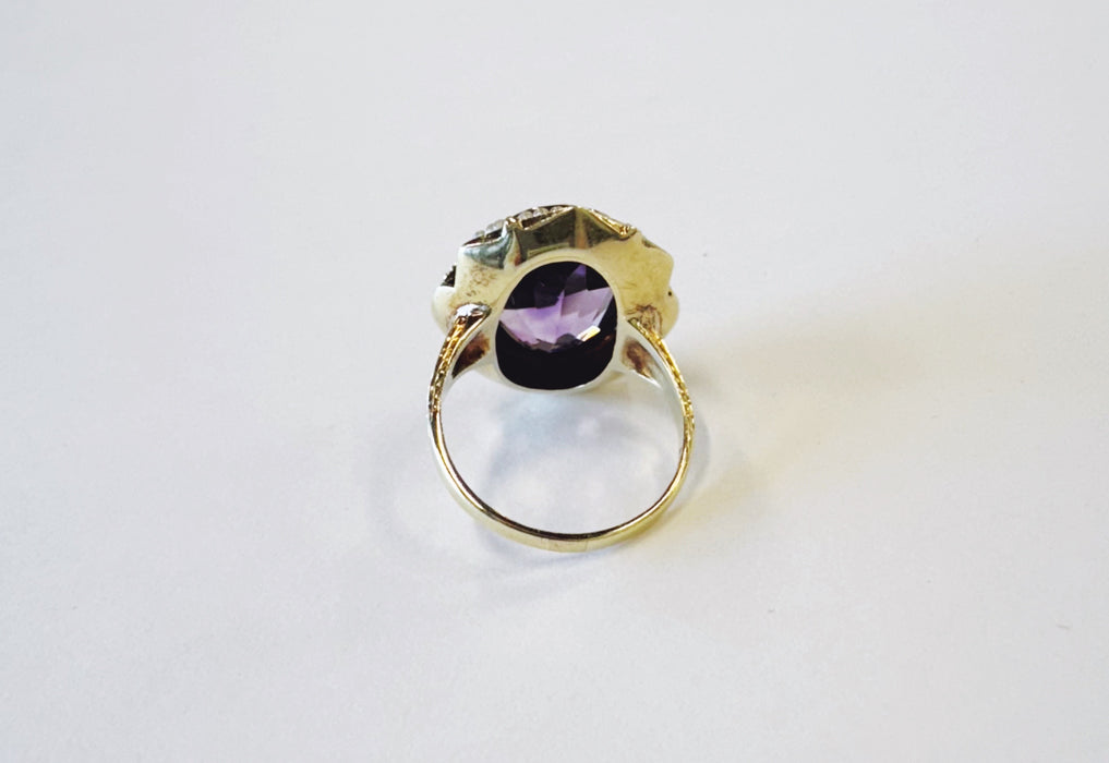 Vintage Amethyst Enamel Ring