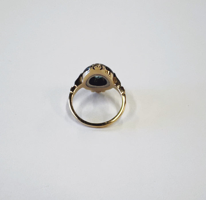Vintage Zircon Onyx Ring